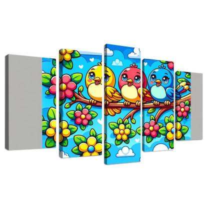 Sunny Sunbirds - Cheerful Companions Framed Paintings