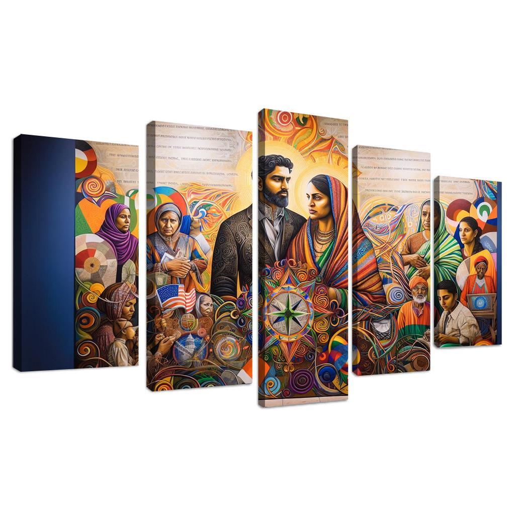 Breaking Boundaries The Journey Of Immigration Multi-panel Paintings
