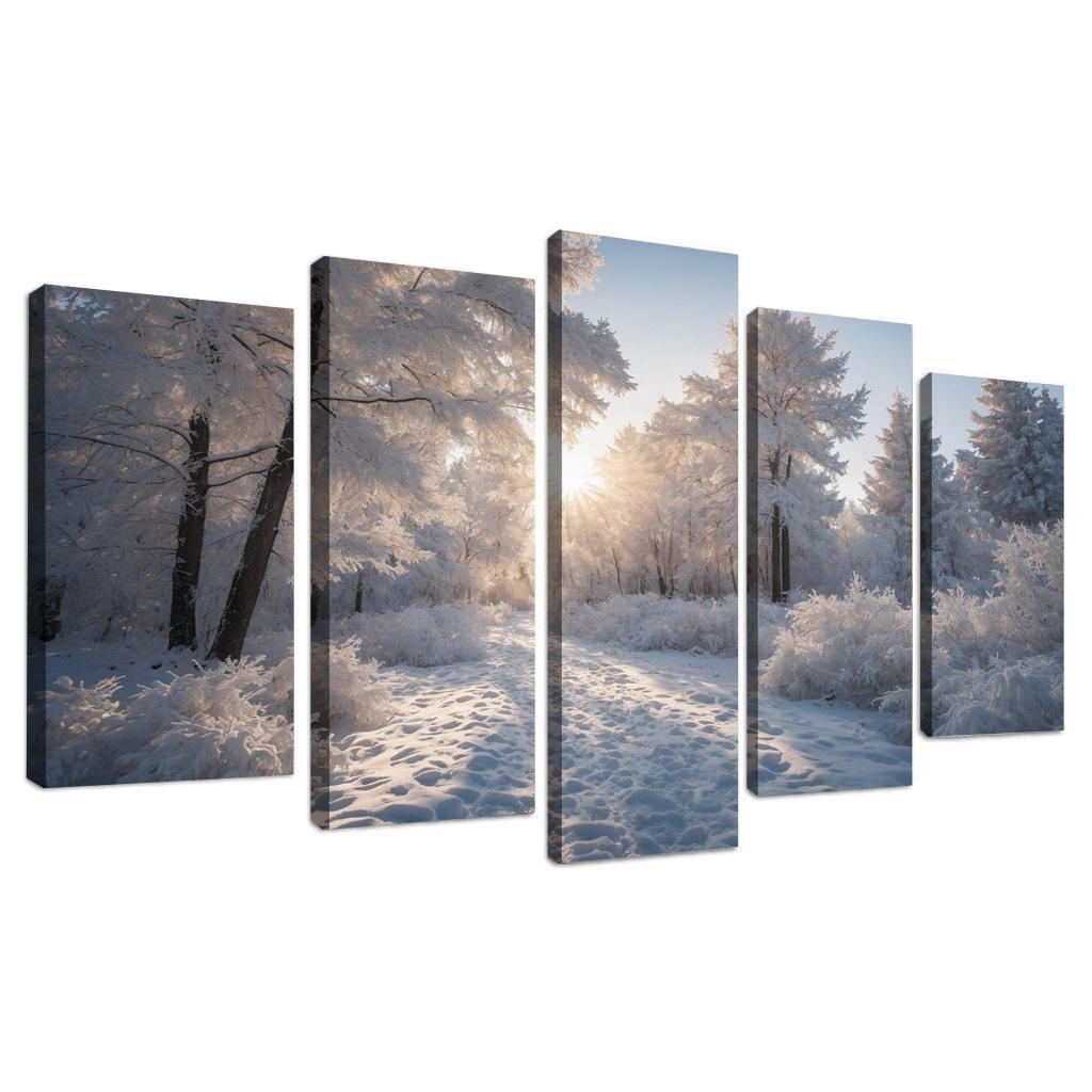 The Radiance Of Snowy Winter Landscapes Oil Paintings Frame