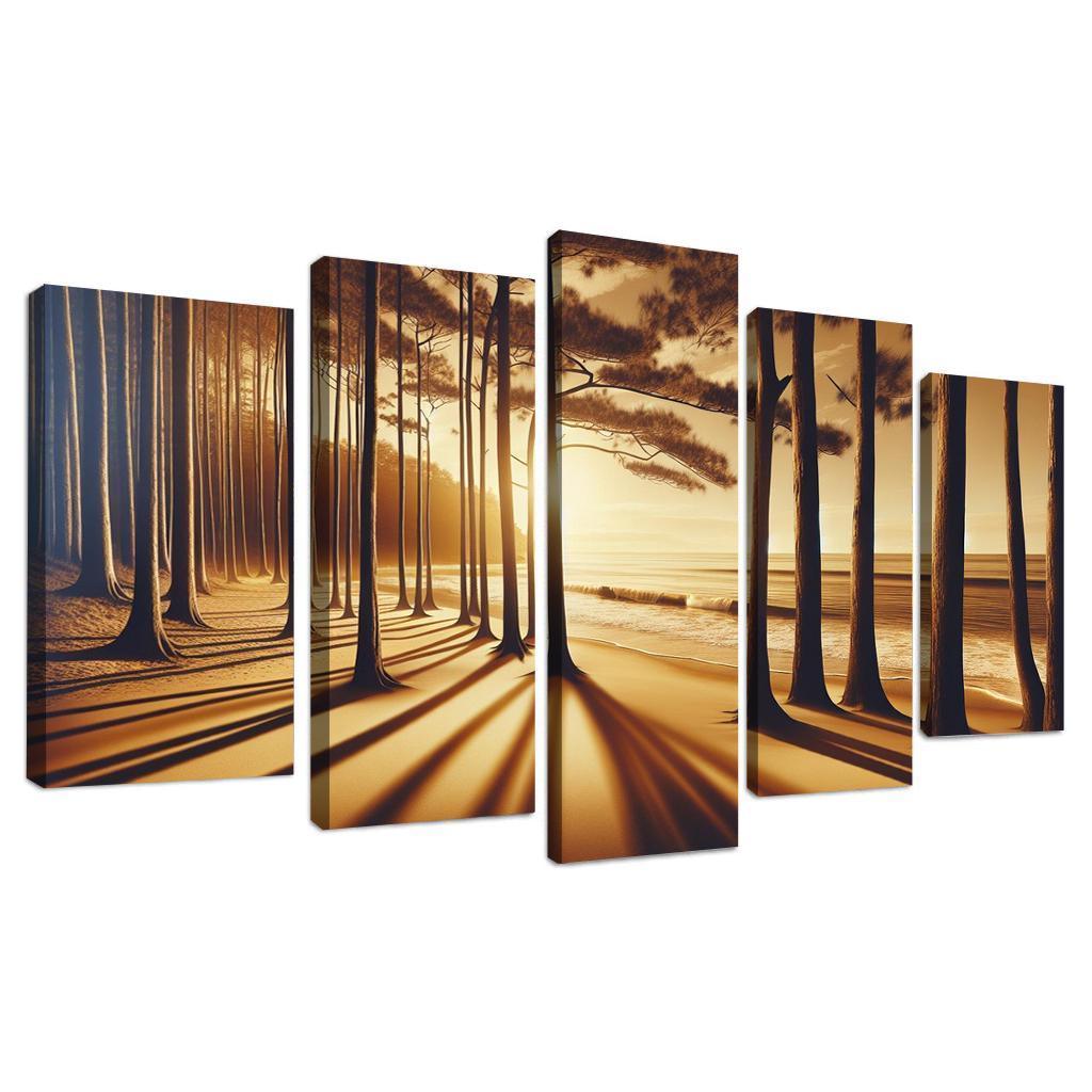Whispering Pines Forest Meets Shore Abstract Paintings Frame