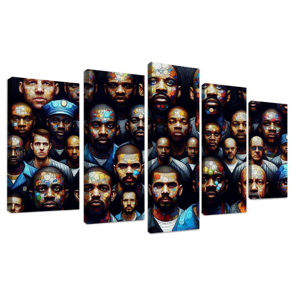 Echoes of Silence The Plight of the Incarcerated 5 Piece HD Canvas Wall Art-Original Frame