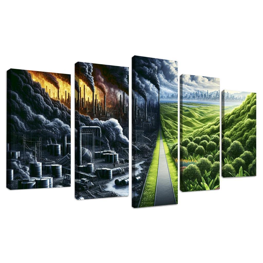 Fossil Fuels The Cost Of Convenience Multi-panel Paintings