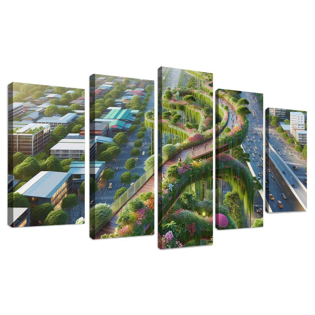 Elevated Green Walkways Custom Paintings Frame