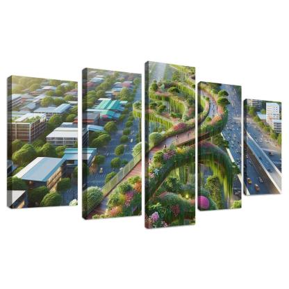 Elevated Green Walkways Custom Paintings Frame