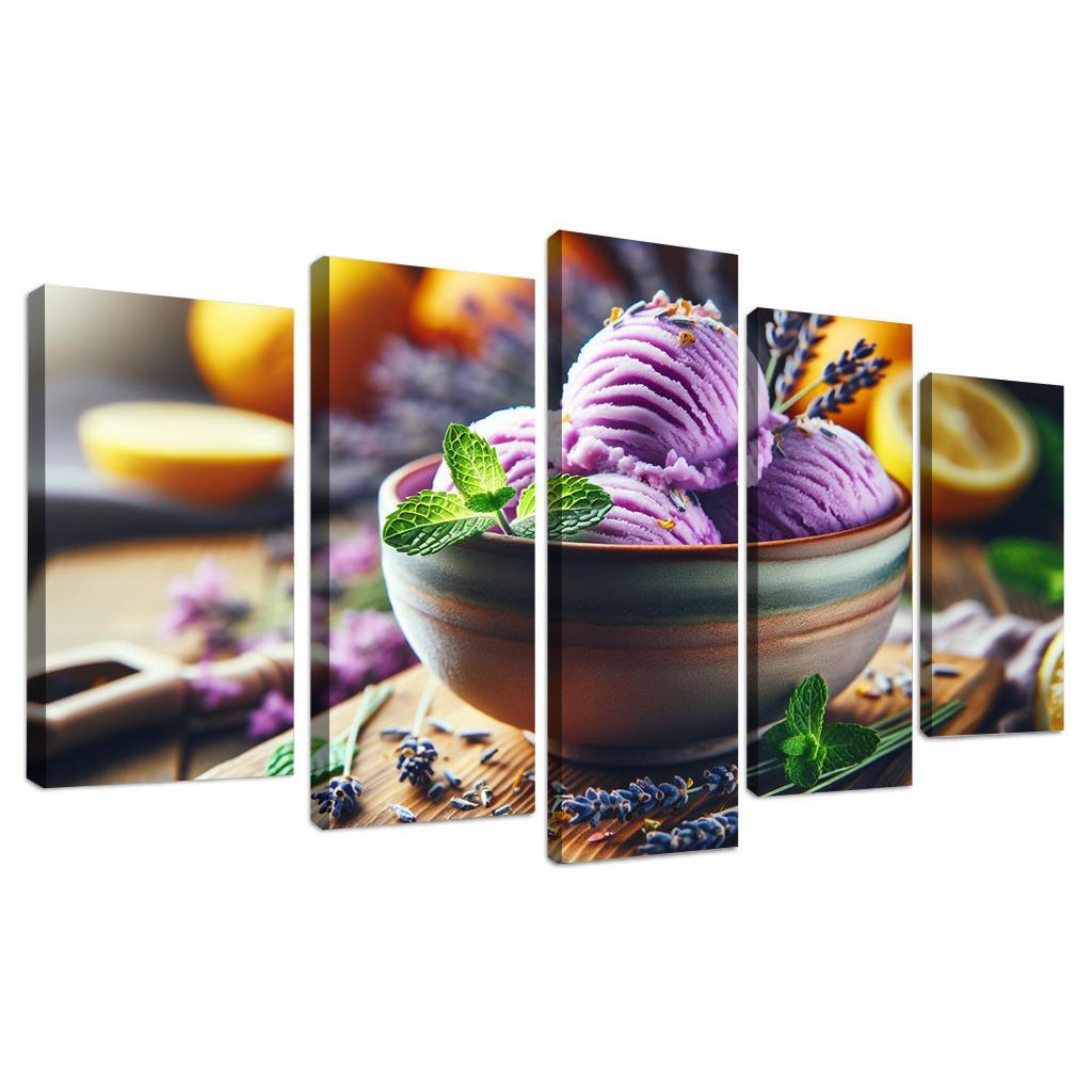 Lavender Lemonade Sorbet 5 Piece HD Canvas Wall Art-Original Frame