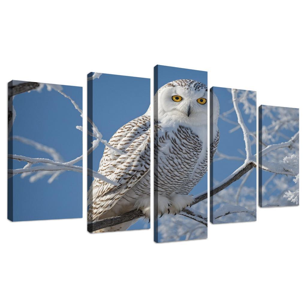 The Enchanting Snowy Owl In The Arctic Canvas Paintings Frame