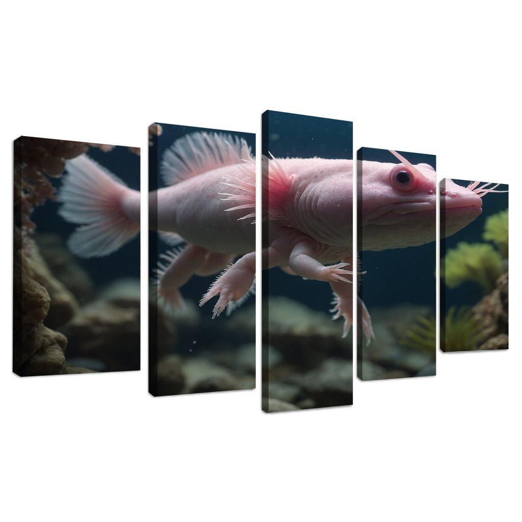 The Enigmatic Axolotl The Eternal Juvenile Oil Paintings Frame