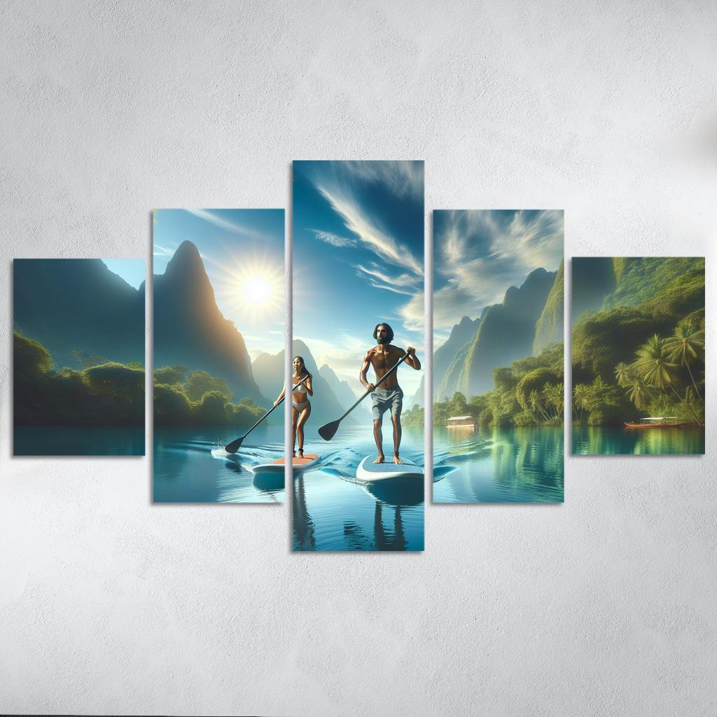 Calm Waters Paddleboarding Retreat Multi-panel Paintings