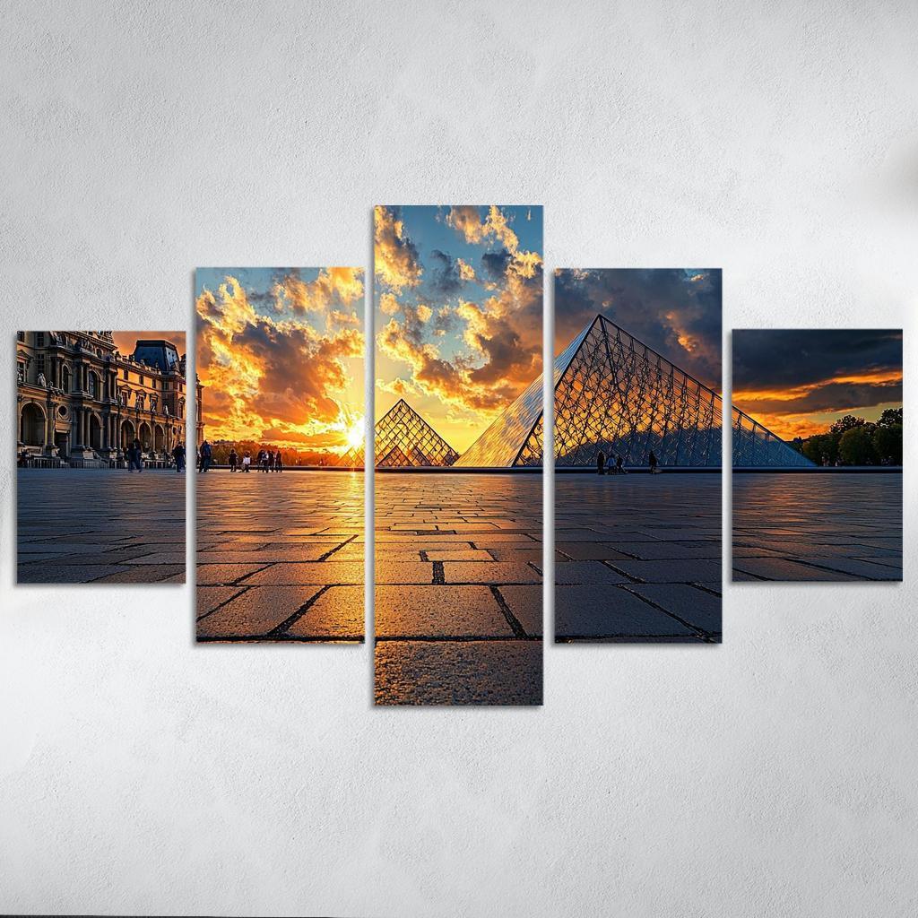 The Louvre Pyramid Abstract Paintings Frame