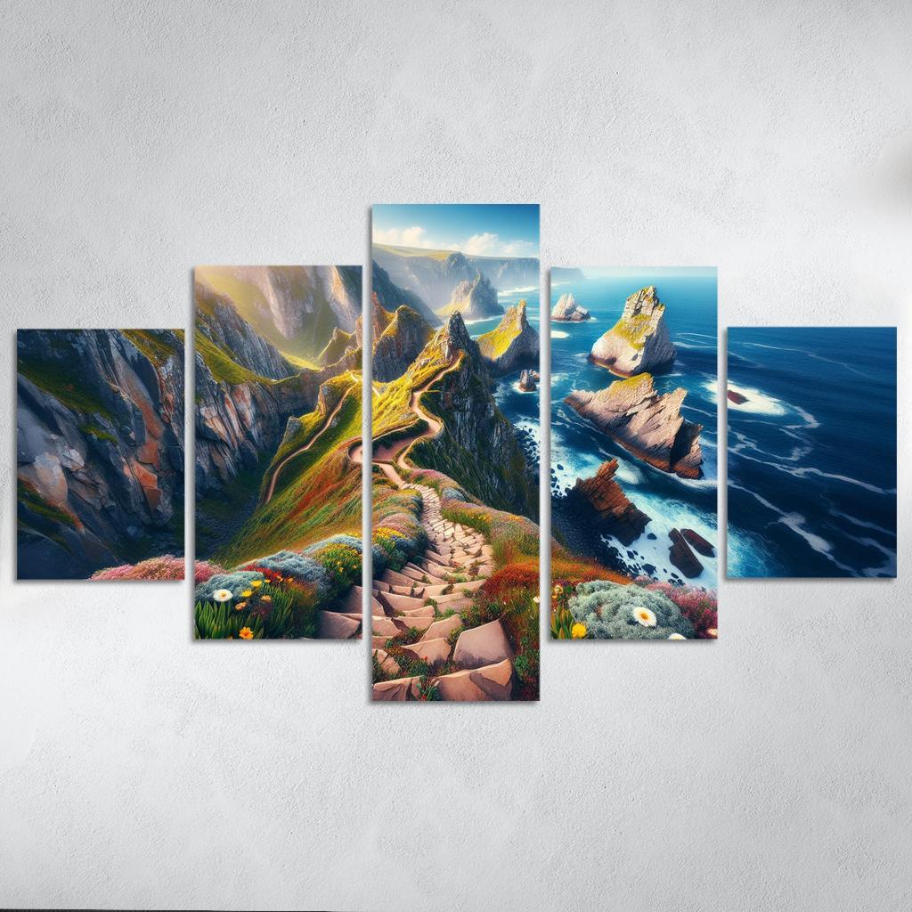 Coastal Cliff Walk Scenic Hiking Adventure Art Trends