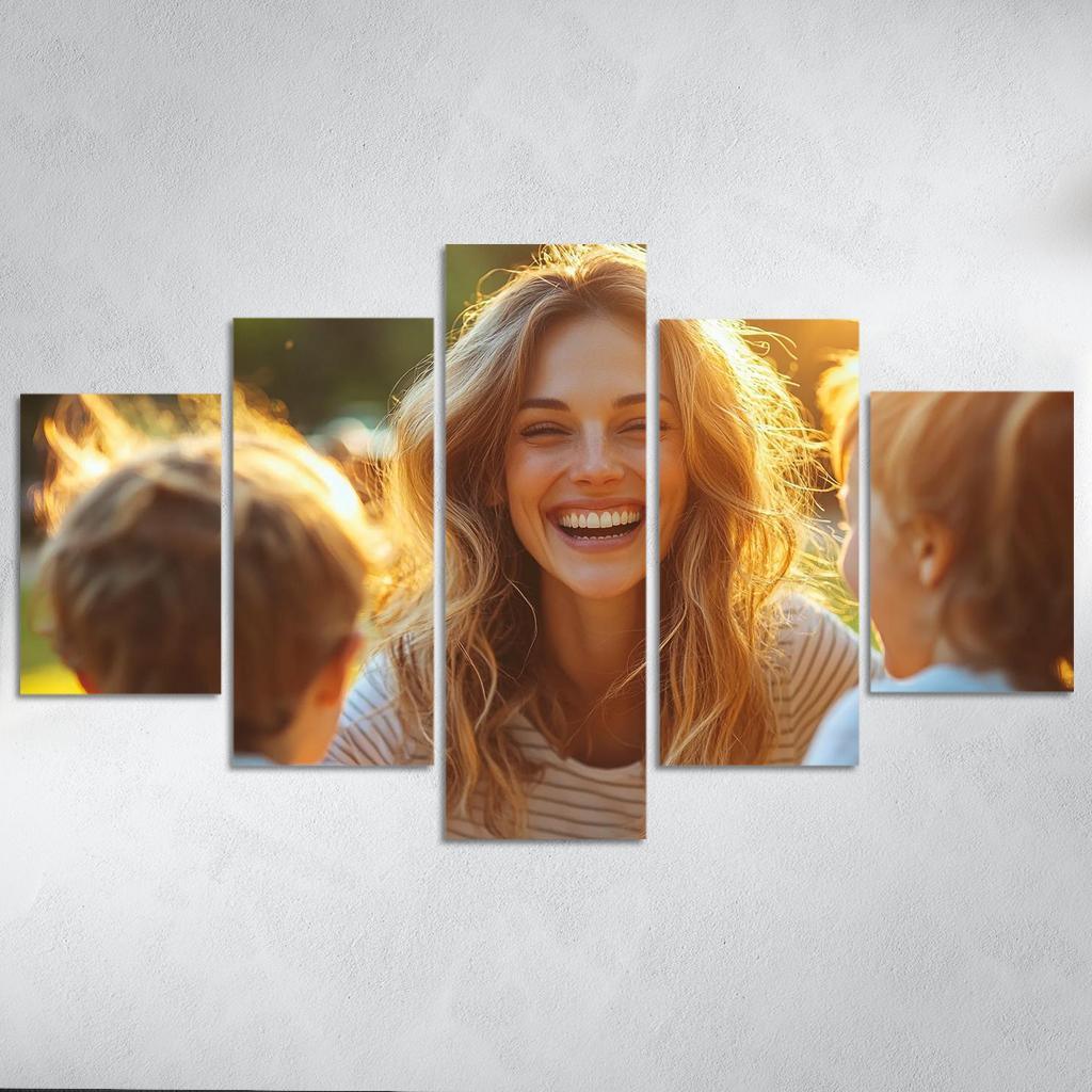 Radiant Smiles The Joy Of Motherhood Custom Paintings Frame