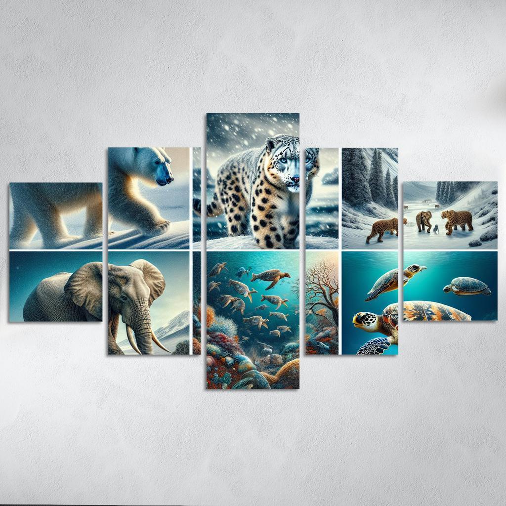 Silent Stories The Plight Of Endangered Species Multi-panel Paintings