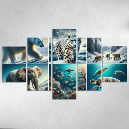 Silent Stories The Plight Of Endangered Species Multi-panel Paintings