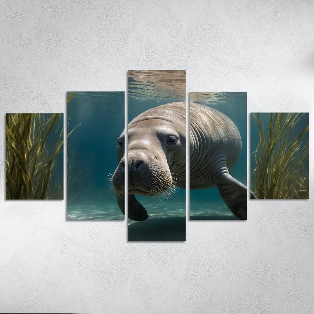 The Graceful Manatee A Gentle Giant Of The Sea Custom Paintings Frame
