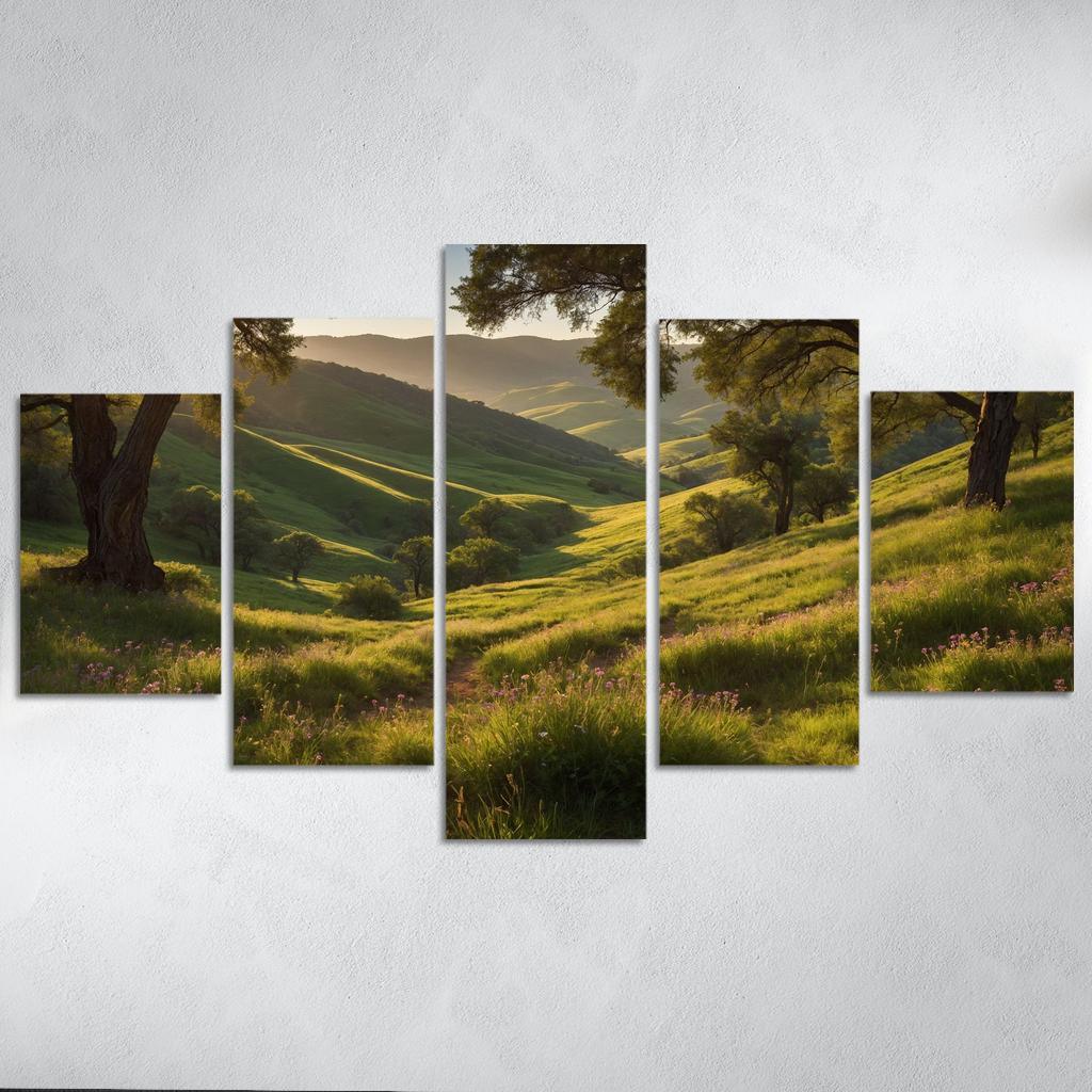 Dappled Light Over Emerald Hills Art Trends