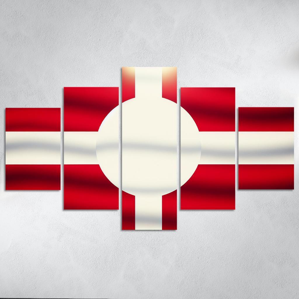 Emblem of the Arctic The Flag of Greenland 5 Piece HD Canvas Wall Art-Original Frame