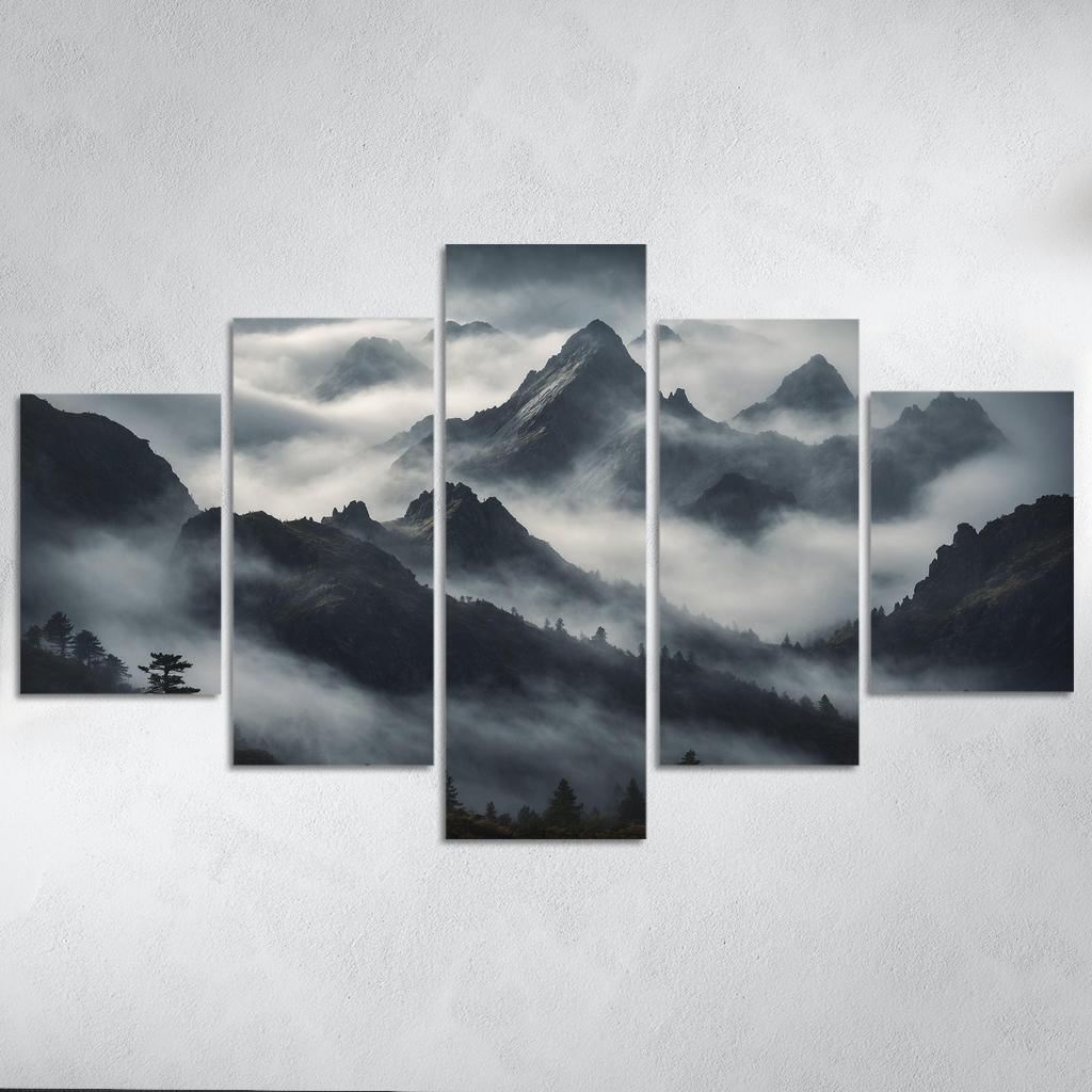 The Majestic Peaks Of Misty Mountain Range Art Trends