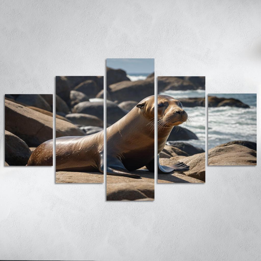 The Playful Sea Lion Acrobats Of The Ocean Canvas Paintings Frame