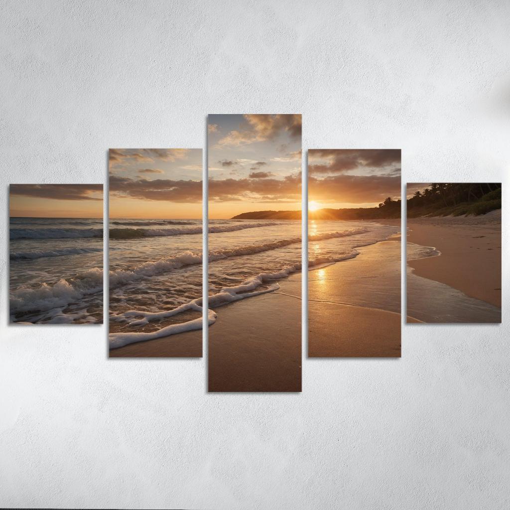 The Golden Shores Of Sunset Beach Art Trends