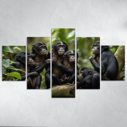 The Social Bonobo Intelligent Cousin Of The Chimpanzee Modern Paintings Frame