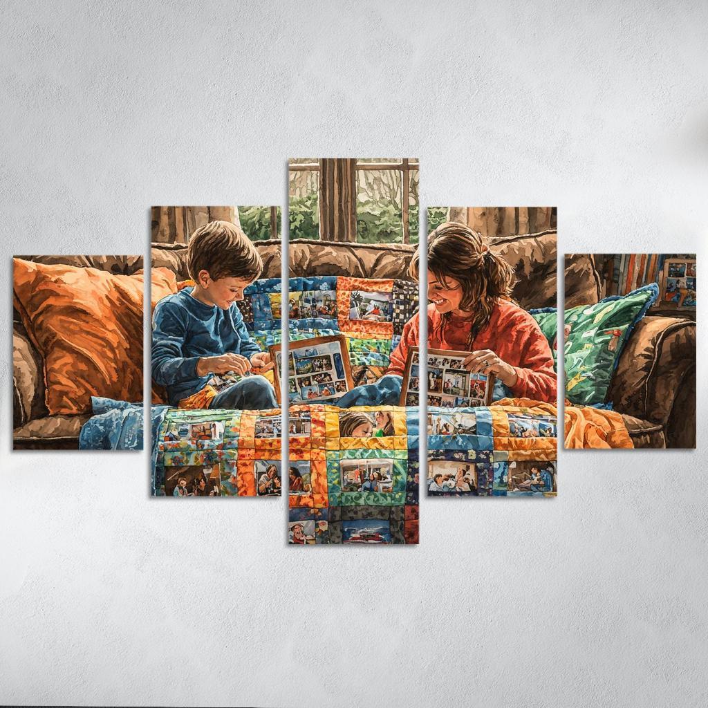 The Quilt Of Memories A Mothers Heartfelt Fabric One-piece Frames