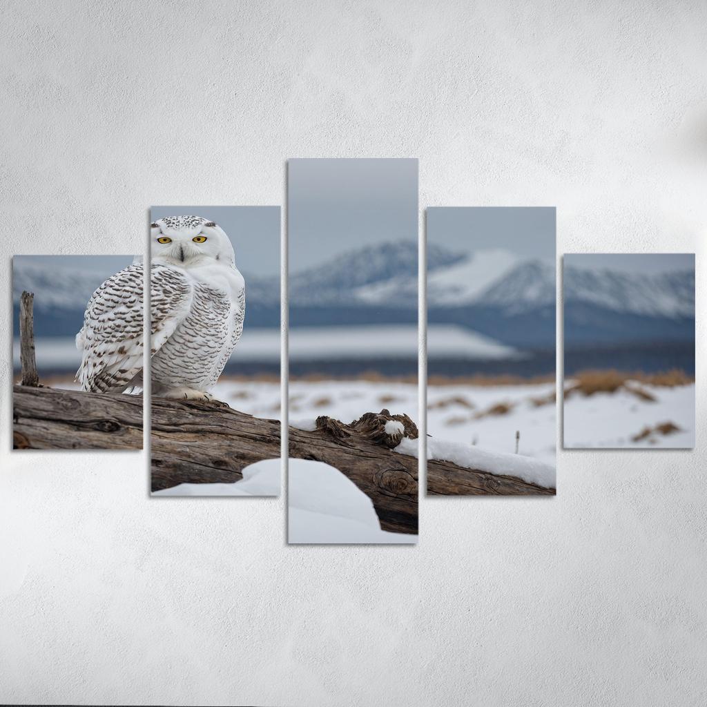 The Regal Snowy Owl Multi-panel Paintings
