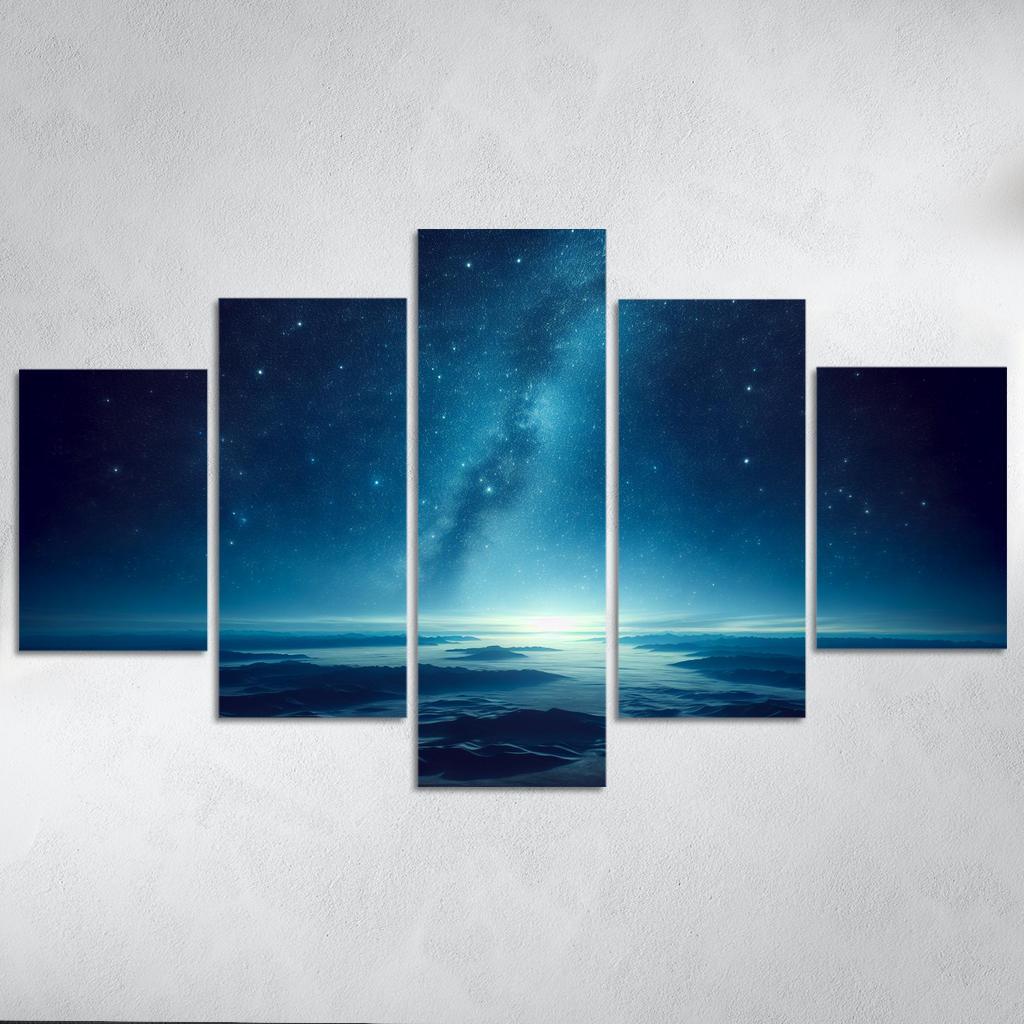 The Tranquil Skies Of Starlit Night Custom Paintings Frame