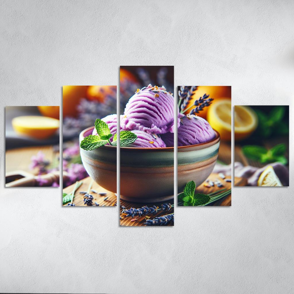Lavender Lemonade Sorbet 5 Piece HD Canvas Wall Art-Original Frame