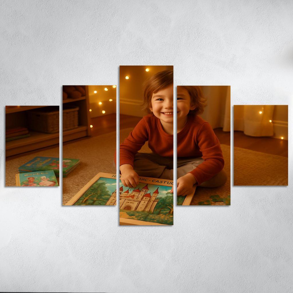 Fairy Tale Castle Puzzle Board Oil Paintings Frame