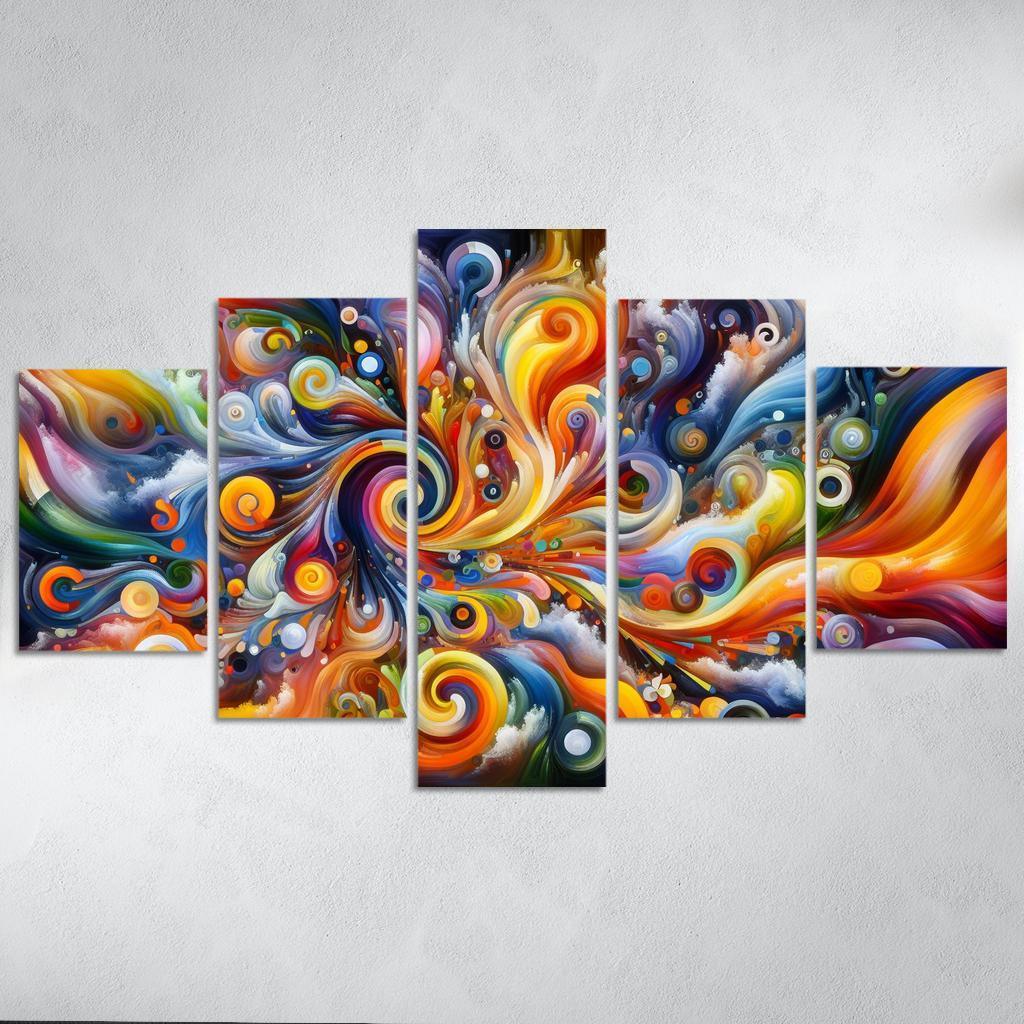 Essence of Untamed Imagination 5 Piece HD Canvas Wall Art-Original Frame