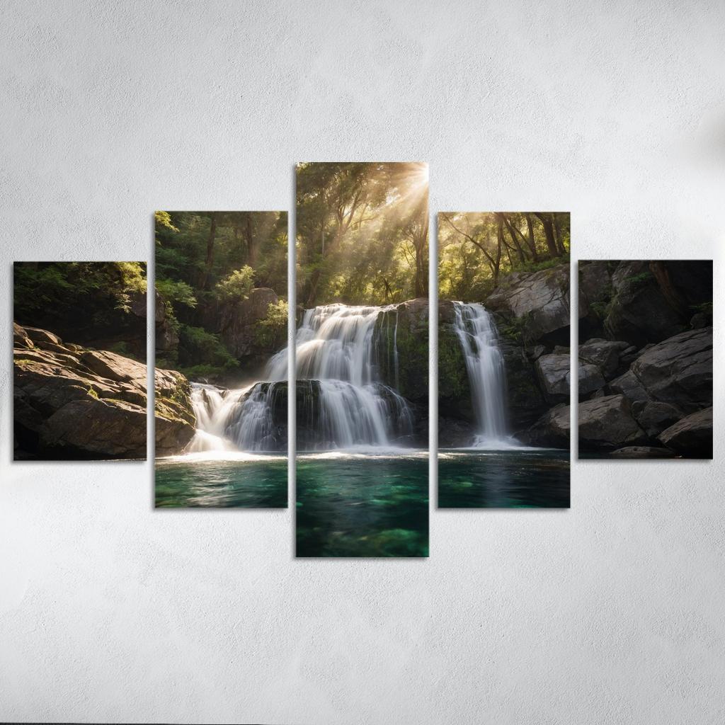 The Cascade Of Silver Falls Oil Paintings Frame