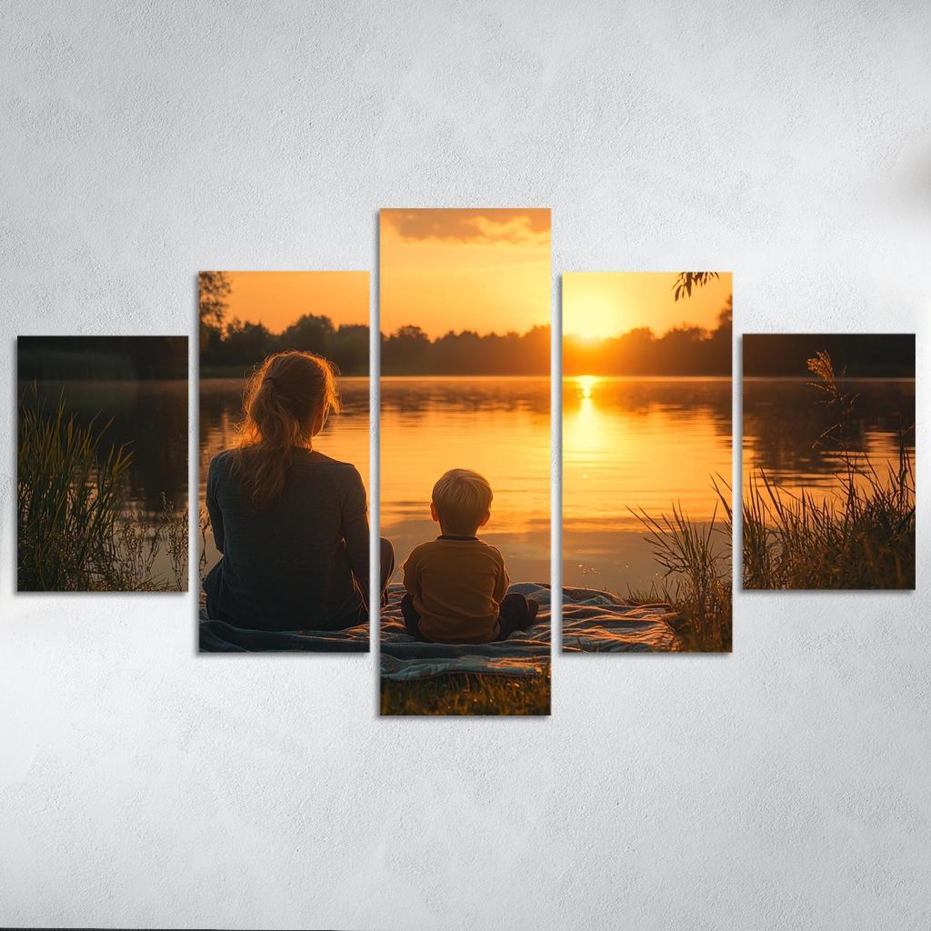 Reflections In The Water A Mothers Guidance Canvas Paintings Frame