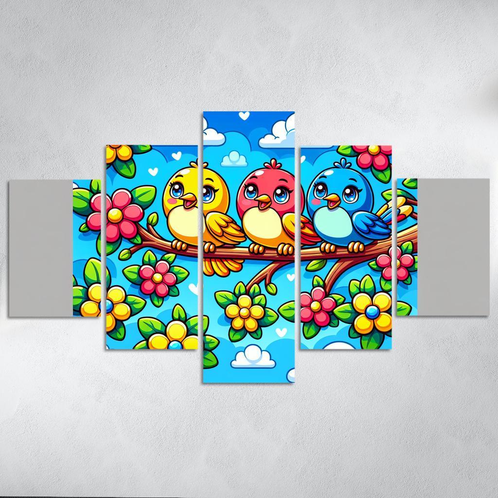 Sunny Sunbirds - Cheerful Companions Framed Paintings