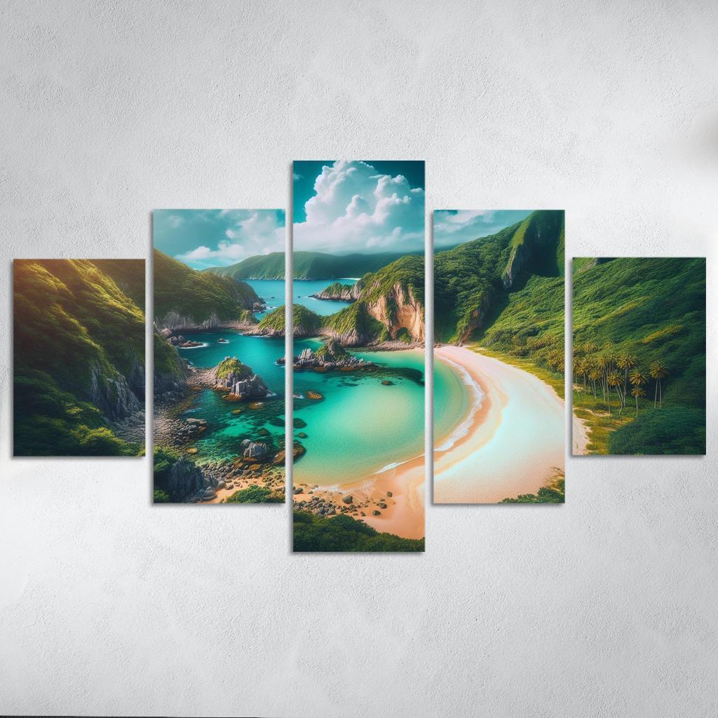Mystic Cove Beach Modern Paintings Frame