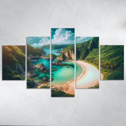 Mystic Cove Beach Modern Paintings Frame