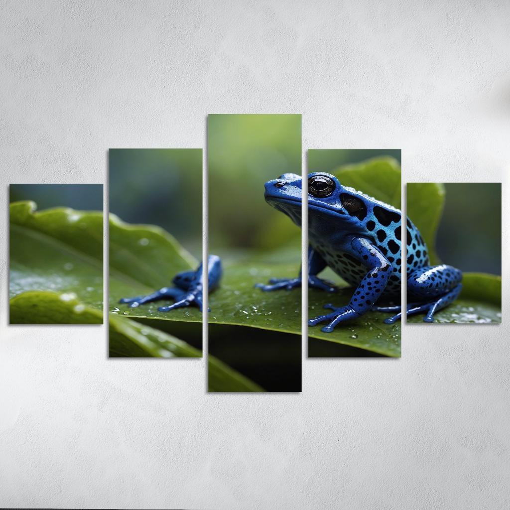 The Enigmatic Blue Poison Dart Frog Canvas Paintings Frame
