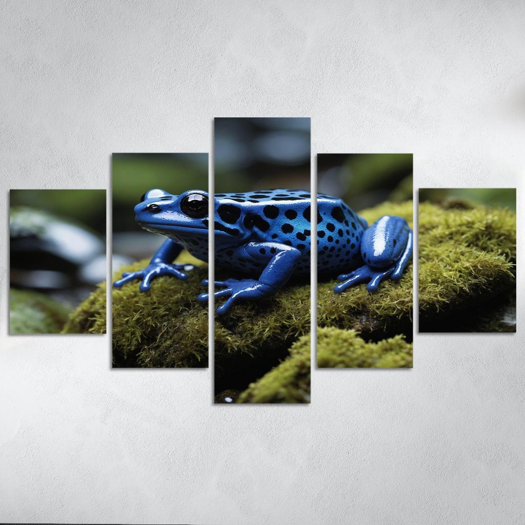 The Striking Blue Poison Dart Frog Multi-panel Paintings