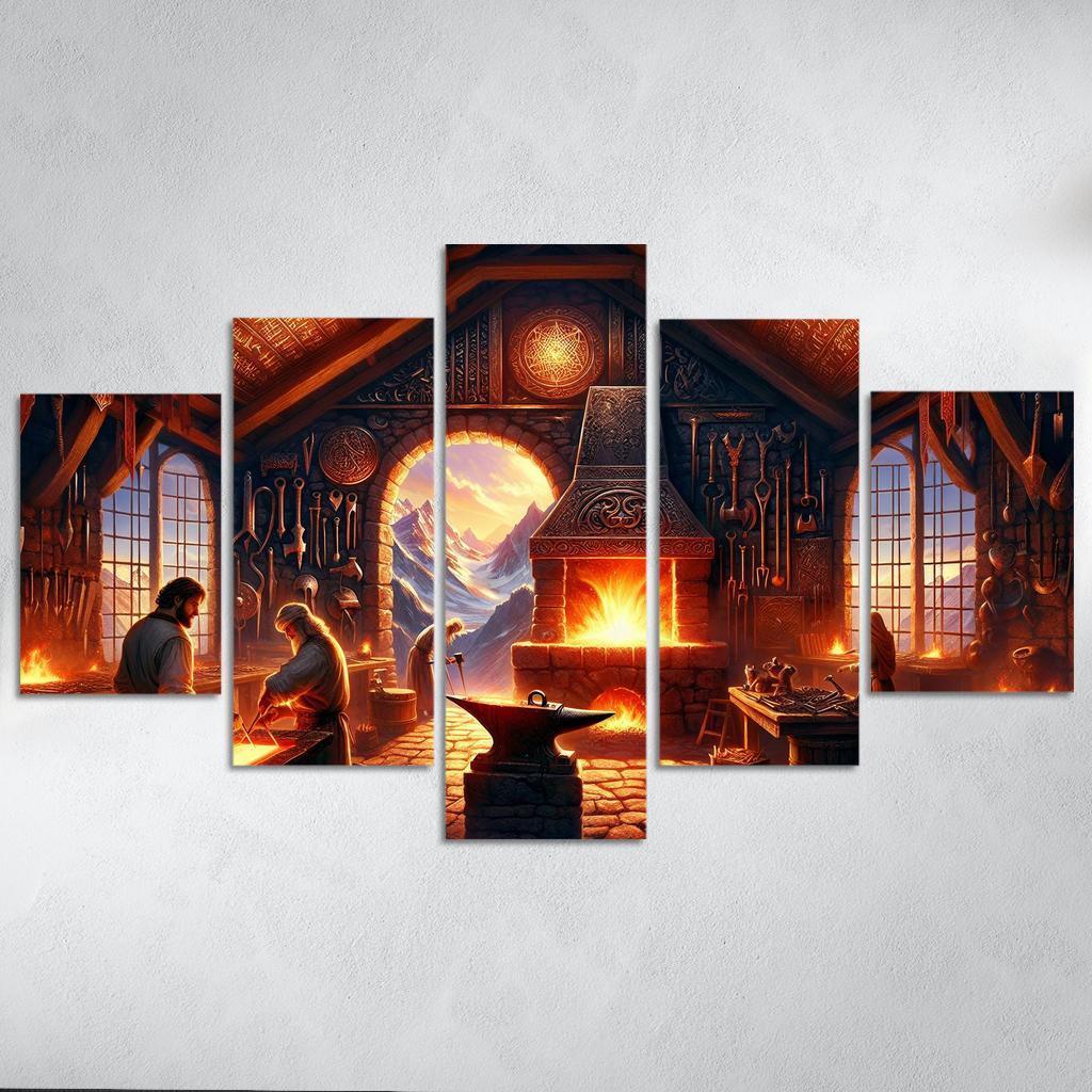 The Arcane Forge 5 Piece HD Canvas Wall Art-Original Frame
