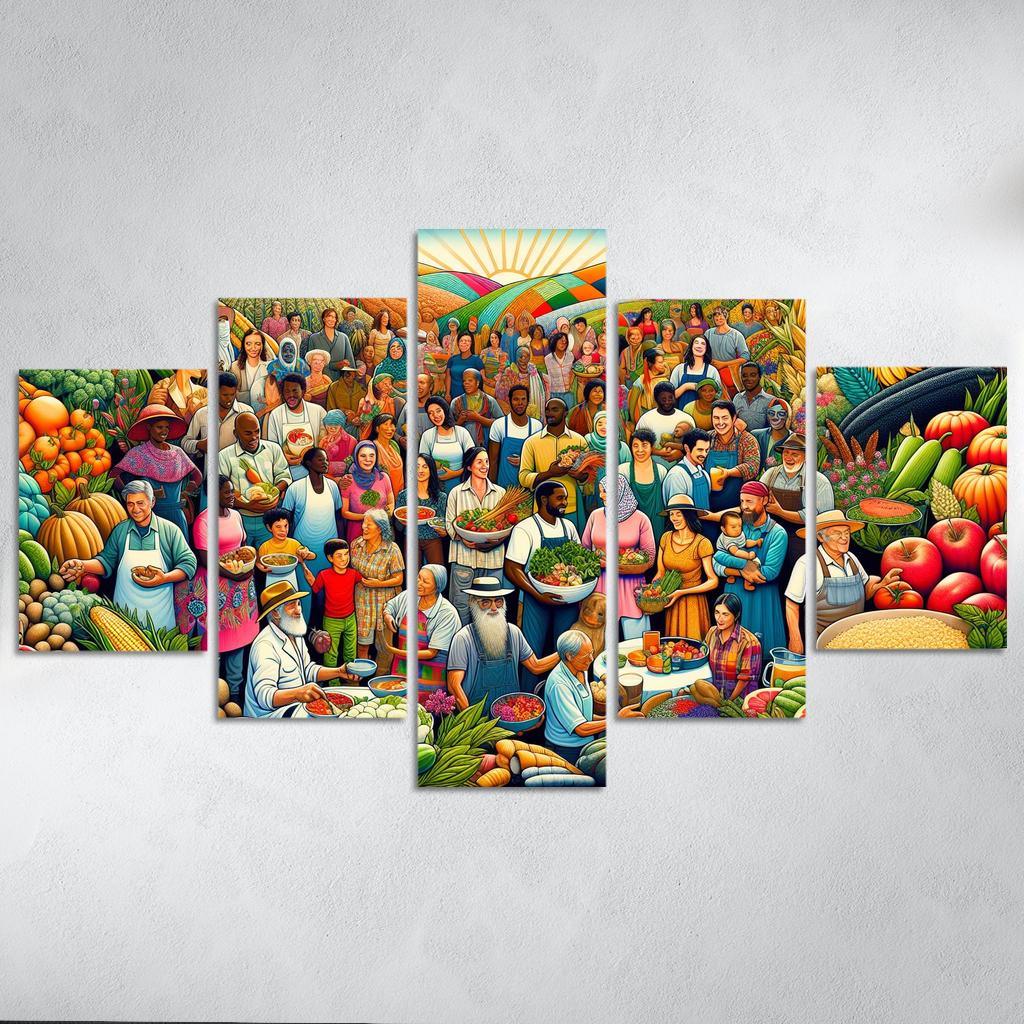 Food For Thought Advocacy For Food Security Multi-panel Paintings