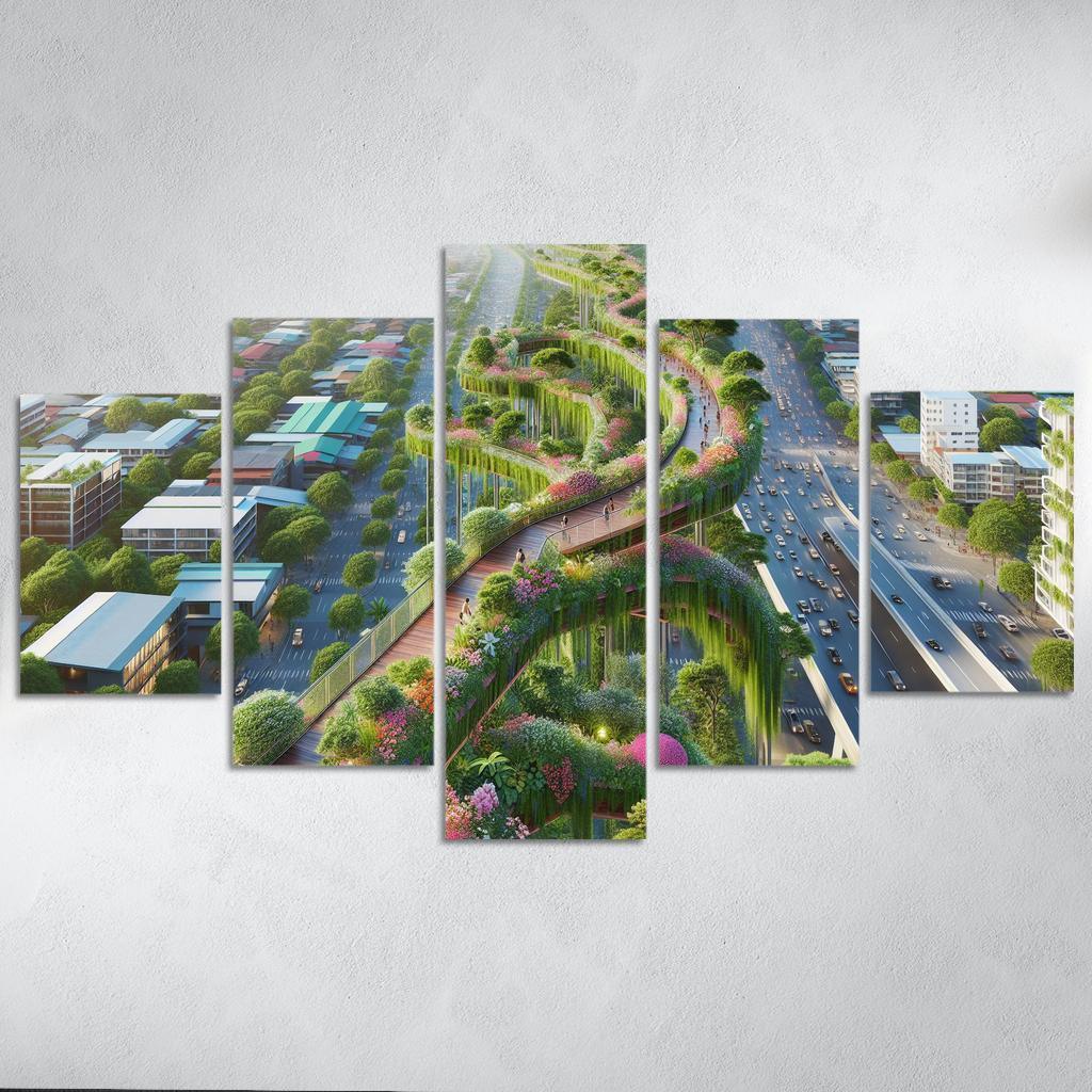 Elevated Green Walkways Custom Paintings Frame