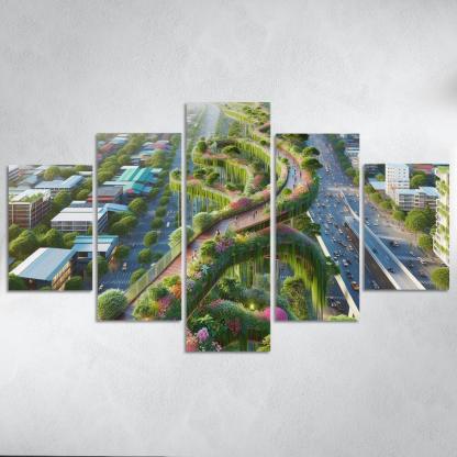 Elevated Green Walkways Custom Paintings Frame