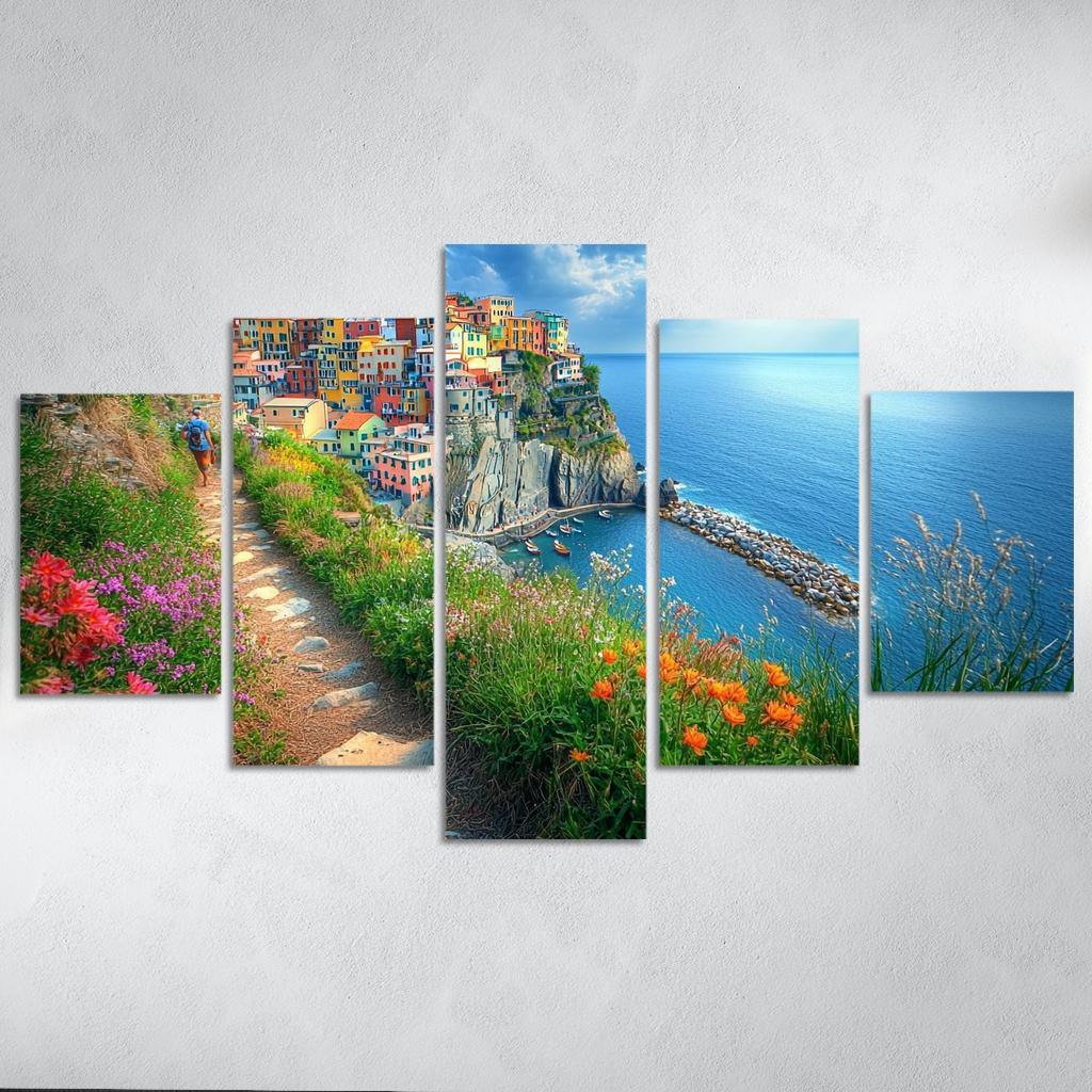 Hiking The Cinque Terre Trails Abstract Paintings Frame