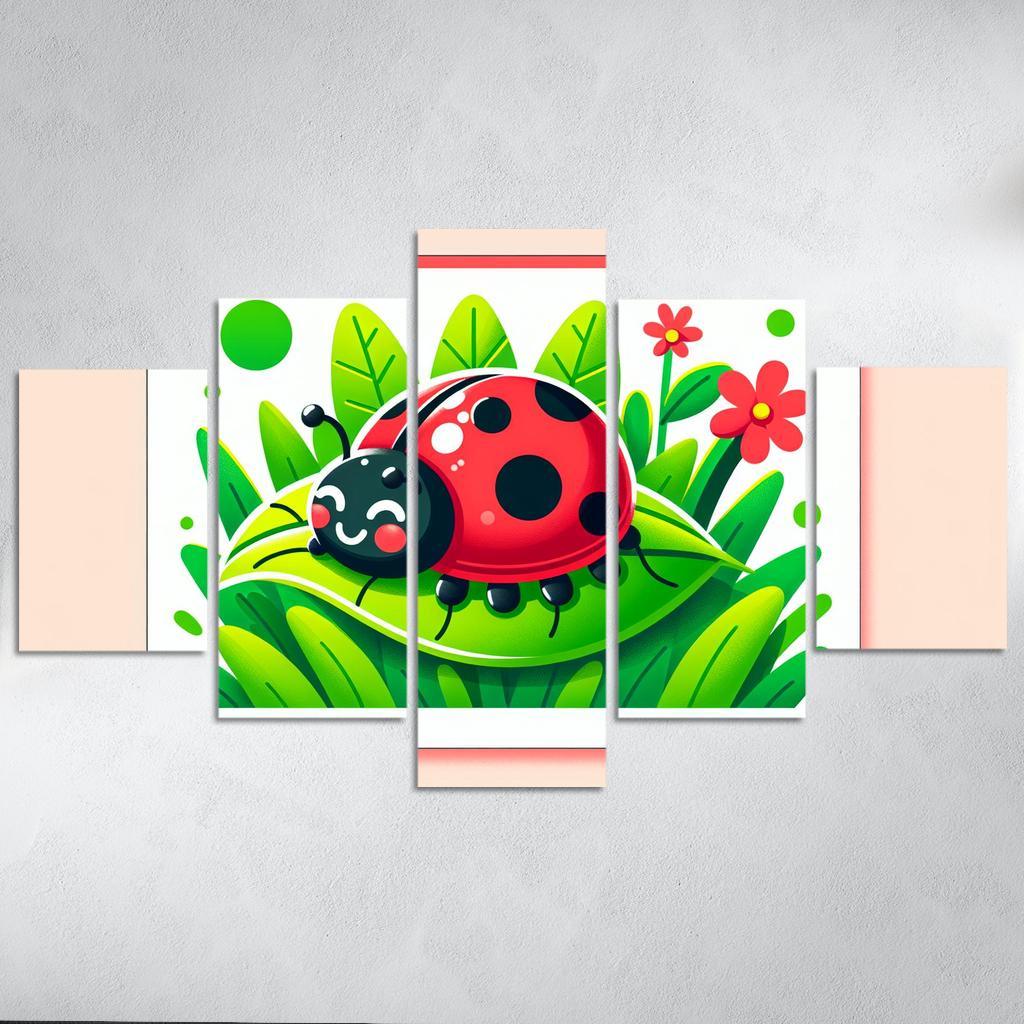 Lively Ladybug Modern Paintings Frame