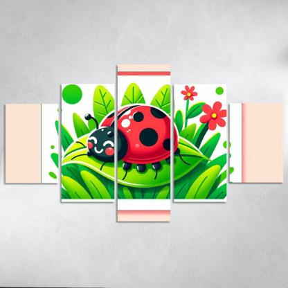 Lively Ladybug Modern Paintings Frame