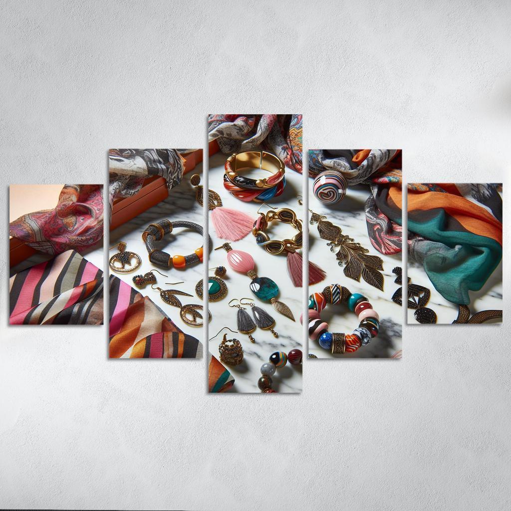 Artistic Accessories Statement Pieces 5 Piece HD Canvas Wall Art-Original Frame