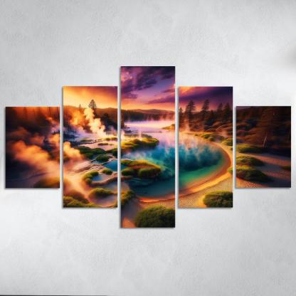 Serene Springs Natural Hot Springs Beach Custom Paintings Frame