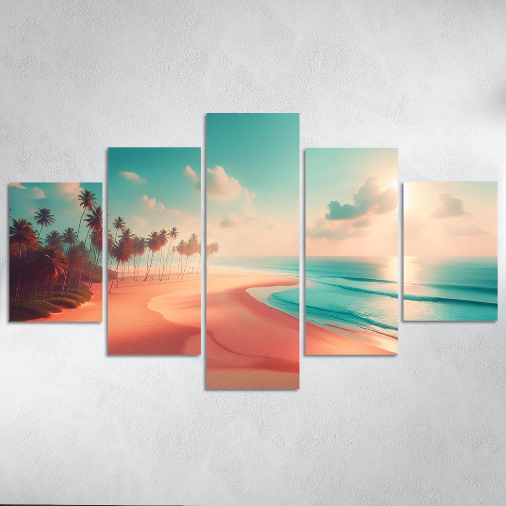 Peach Oasis Relaxing Island Vibes Premium Artwork Frames