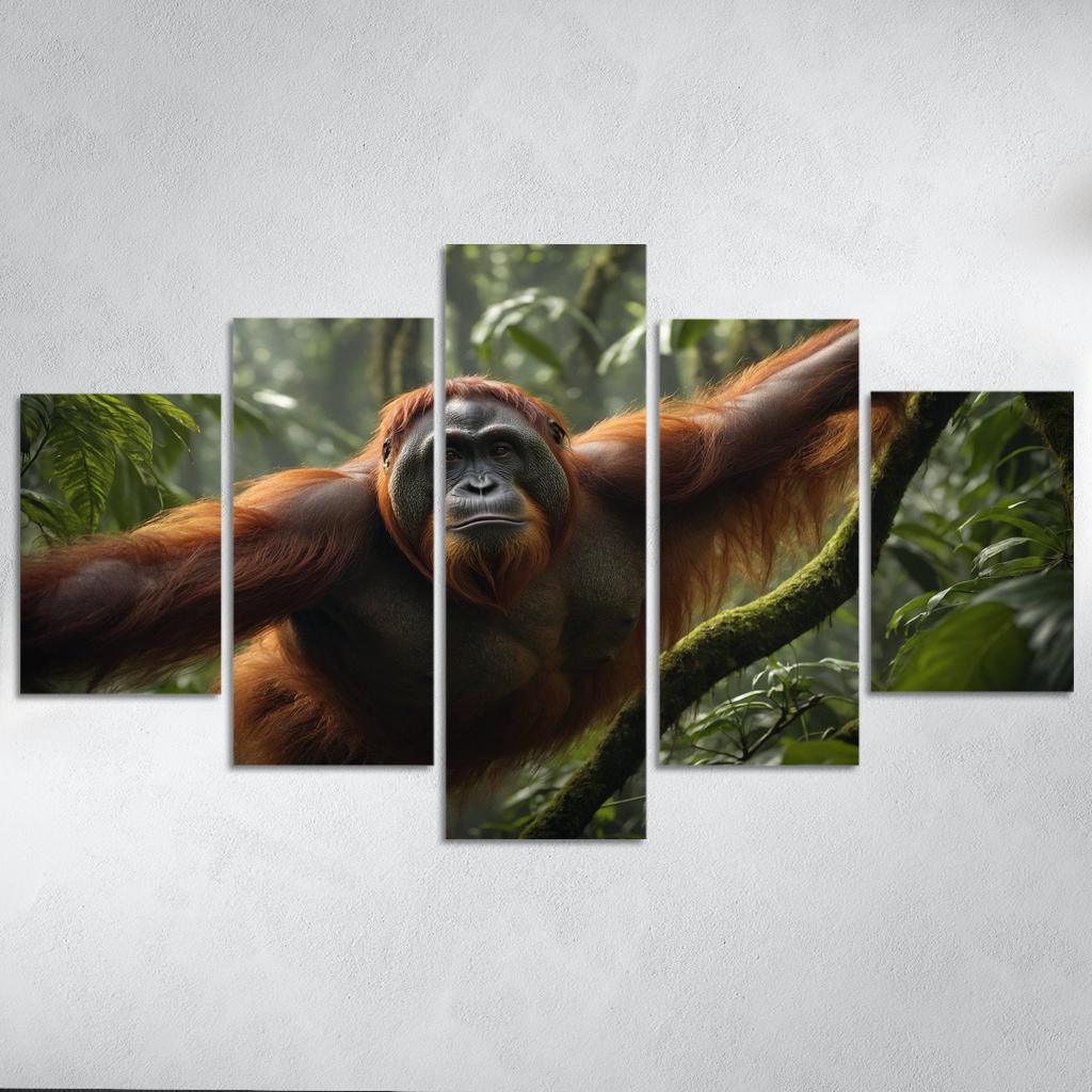 The Majestic Bornean Orangutan Forest Architect Framed Paintings