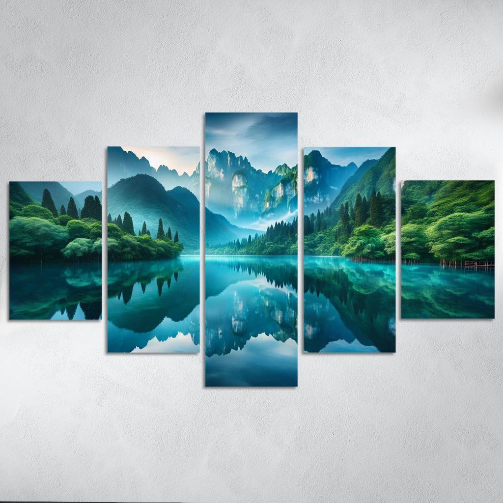 The Tranquil Embrace Of Silent Lake Custom Paintings Frame