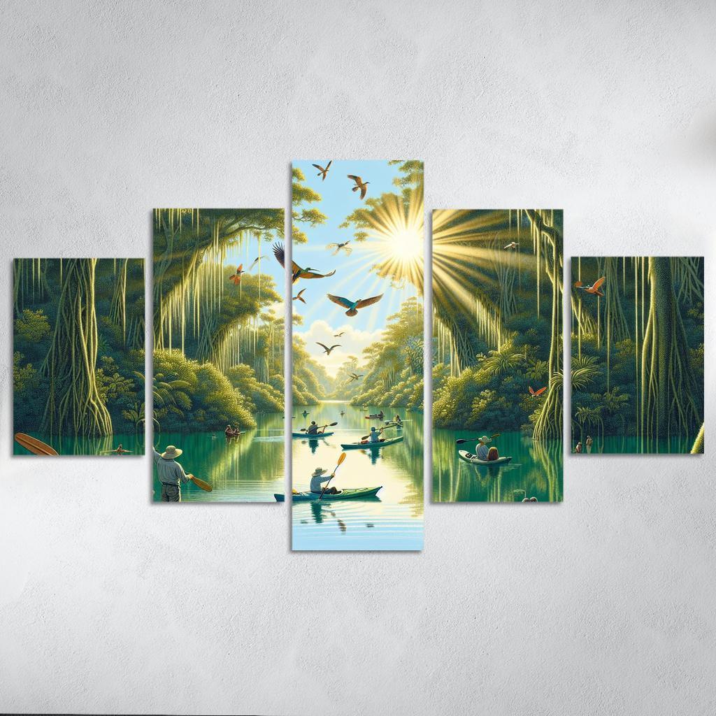 Mystic Waters Lagoon Adventure Abstract Paintings Frame